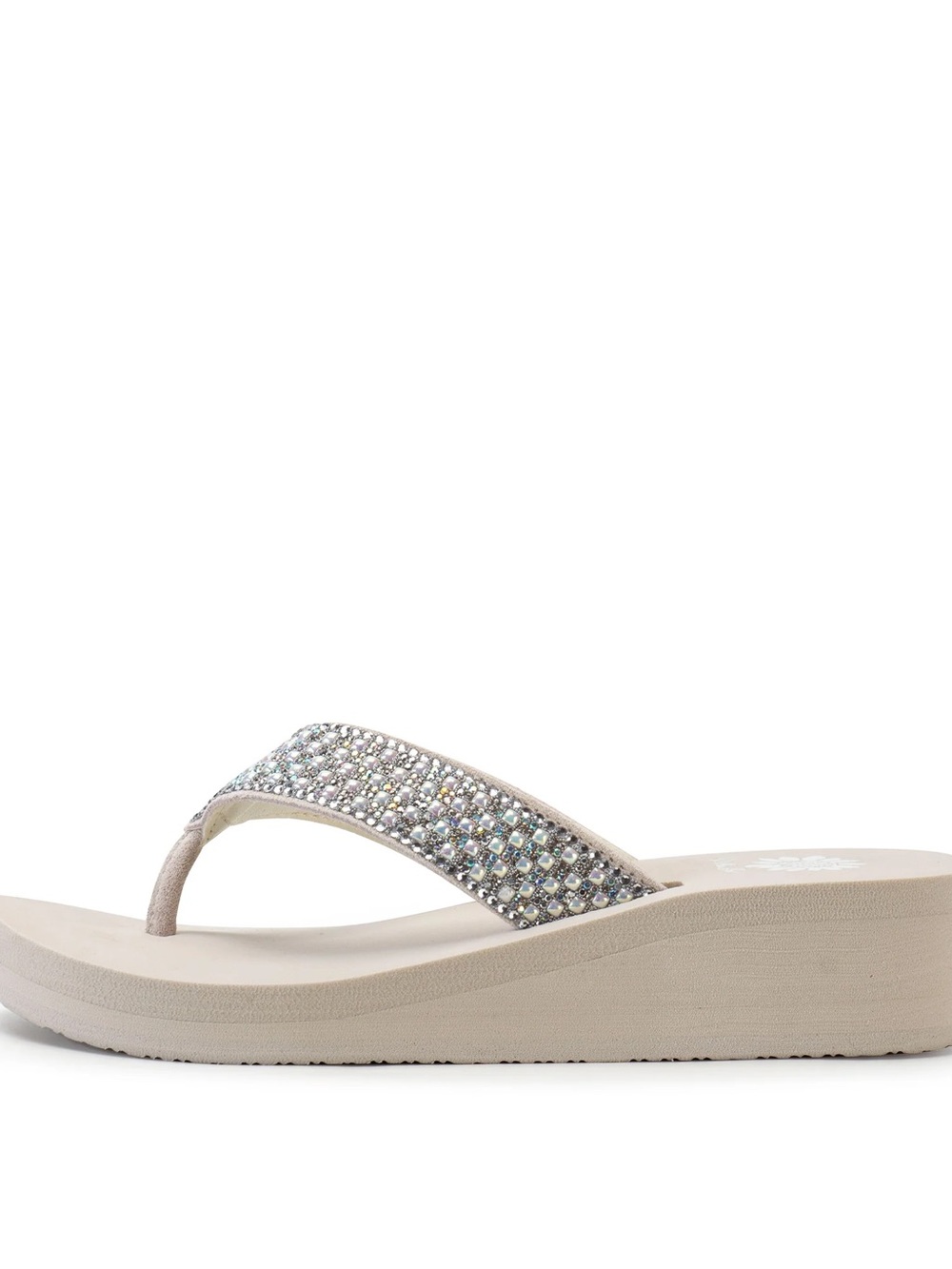 YELLOW BOX SANCHA  SAND STONE WEDGE SANDAL MEDIUM WIDTH NEW IN BOX